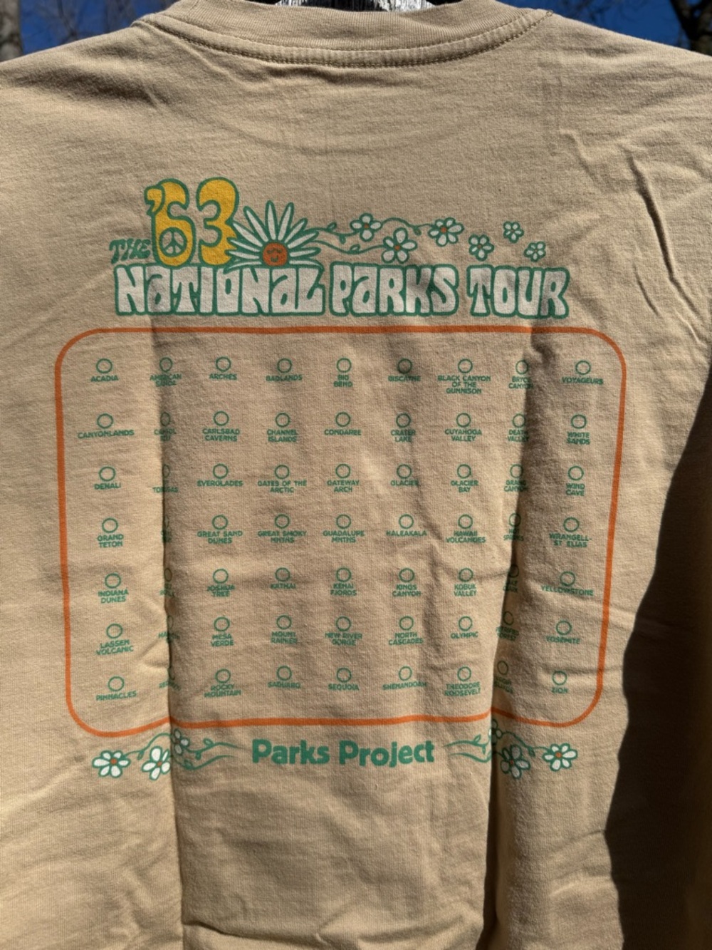 Parks Project Tan Tee with Green & Orange Floral Tour Graphic - Picture 6 of 6